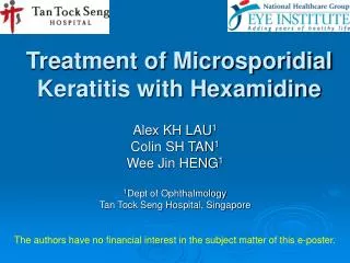 Treatment of Microsporidial Keratitis with Hexamidine