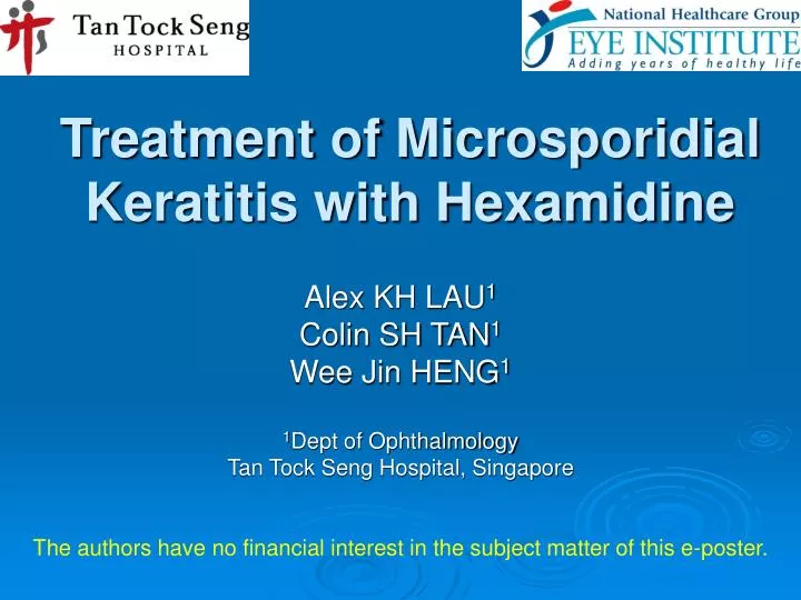 treatment of microsporidial keratitis with hexamidine
