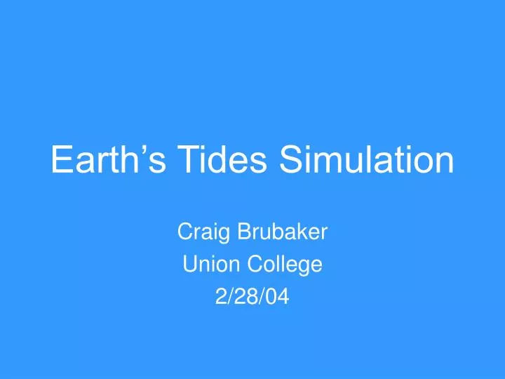 earth s tides simulation