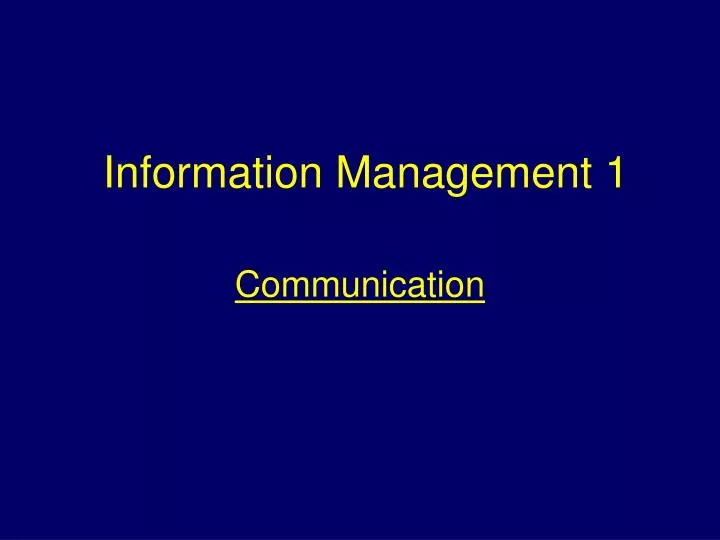 information management 1