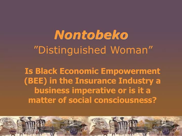nontobeko distinguished woman