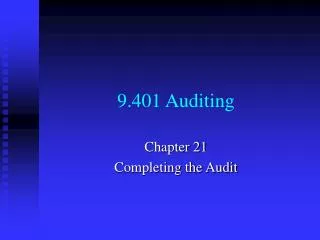 9.401 Auditing