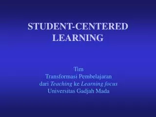 student centered learning