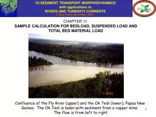 CHAPTER 11: SAMPLE CALCULATION FOR BEDLOAD, SUSPENDED LOAD AND TOTAL BED MATERIAL LOAD