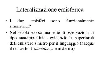lateralizzazione emisferica