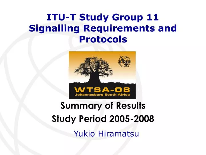 itu t study group 11 signalling requirements and protocols