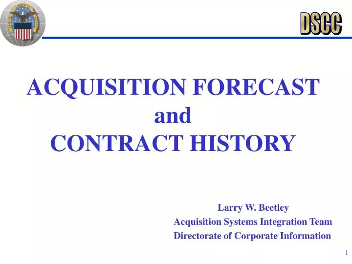 acquisition forecast and contract history