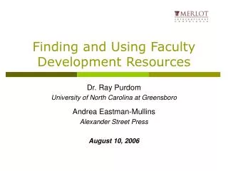 Finding and Using Faculty Development Resources