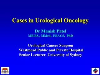 Cases in Urological Oncology