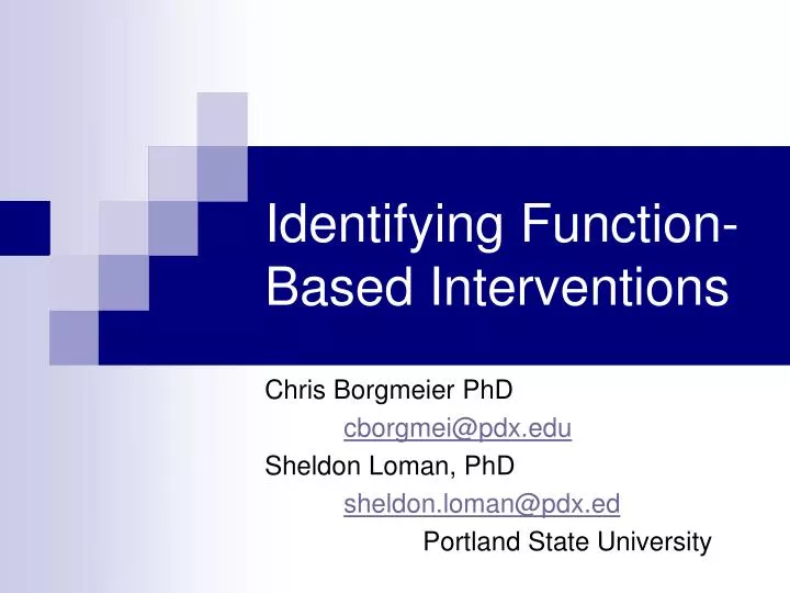 identifying function based interventions