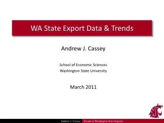WA State Export Data &amp; Trends