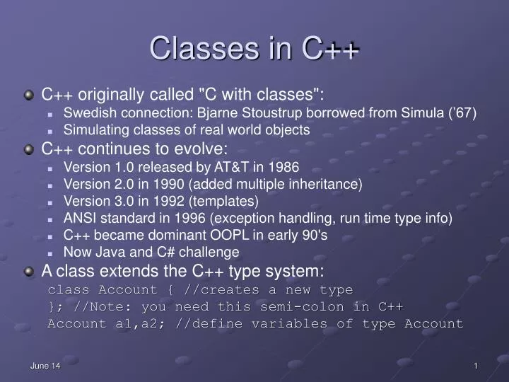 classes in c