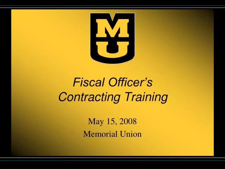 fiscal officer s contracting training