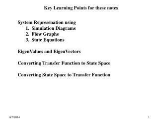 Key Learning Points for these notes