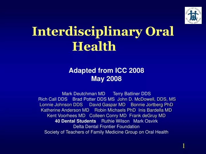 interdisciplinary oral health