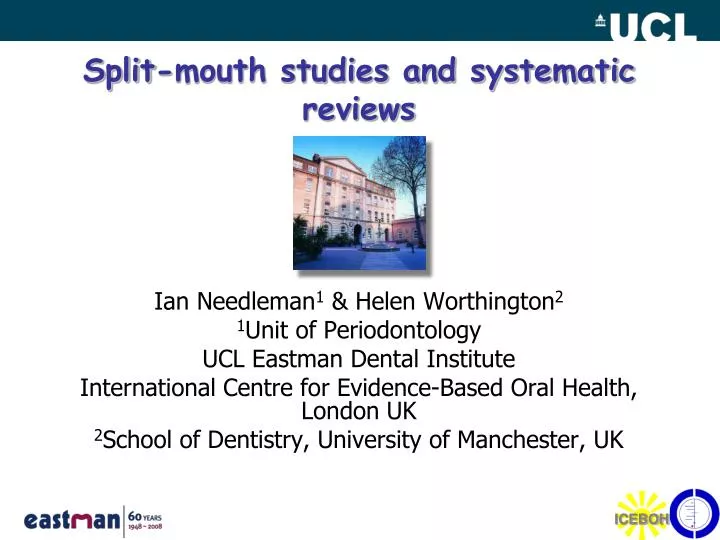 split mouth studies and systematic reviews