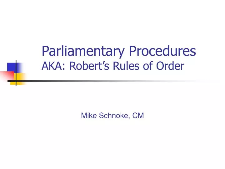 parliamentary procedures aka robert s rules of order