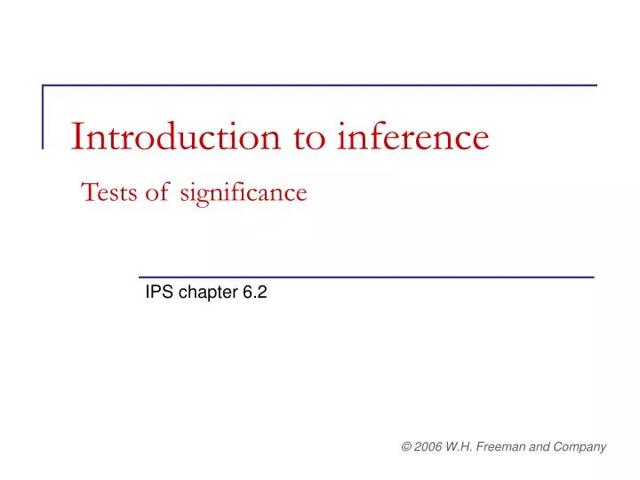 introduction to inference tests of significance