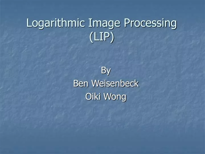 logarithmic image processing lip