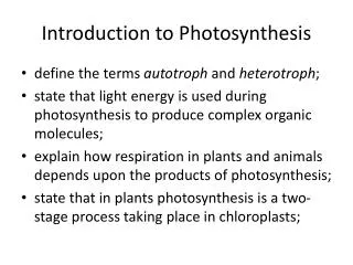introduction to photosynthesis