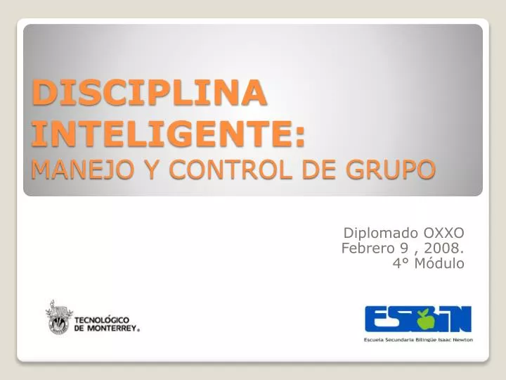 Ppt Disciplina Inteligente Manejo Y Control De Grupo Powerpoint