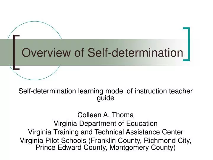 overview of self determination