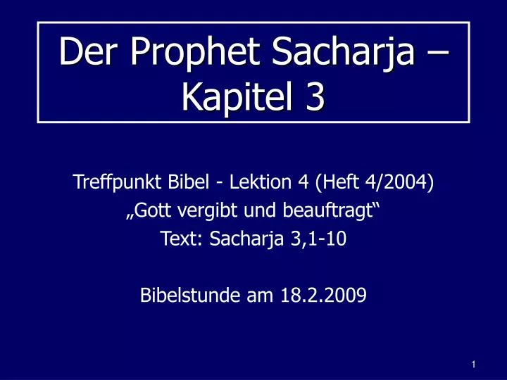 der prophet sacharja kapitel 3