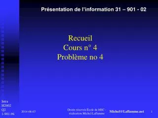 recueil cours n 4 probl me no 4