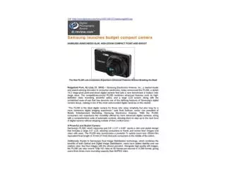 Samsung launches budget compact camera