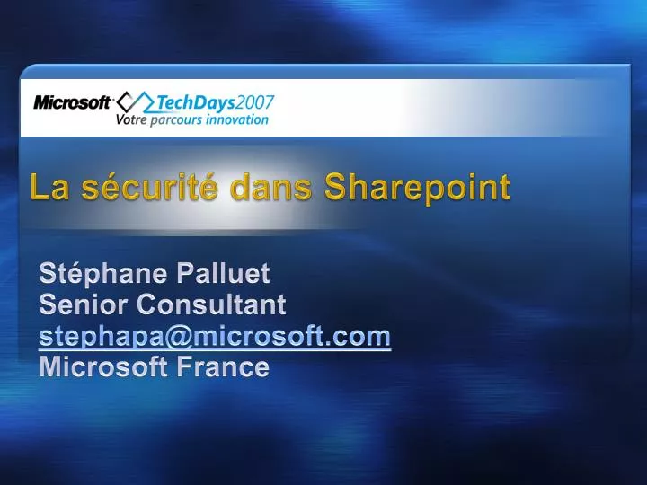 la s curit dans sharepoint