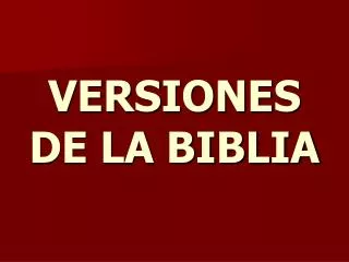 versiones de la biblia