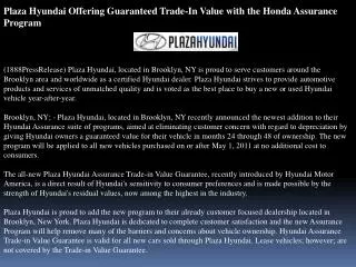 plaza hyundai offering guaranteed trade-in value with the ho