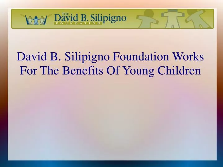 david b silipigno foundation works for the benefits of young children