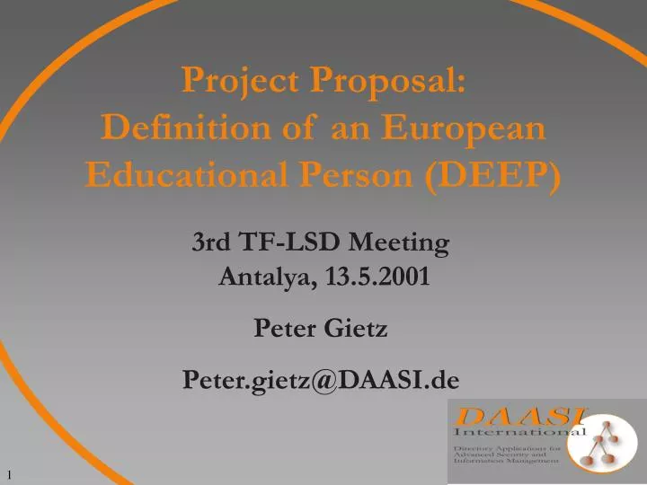 project proposal definition of an european educational person deep