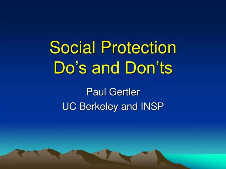 social protection do s and don ts