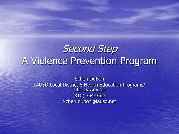 second step a violence prevention program