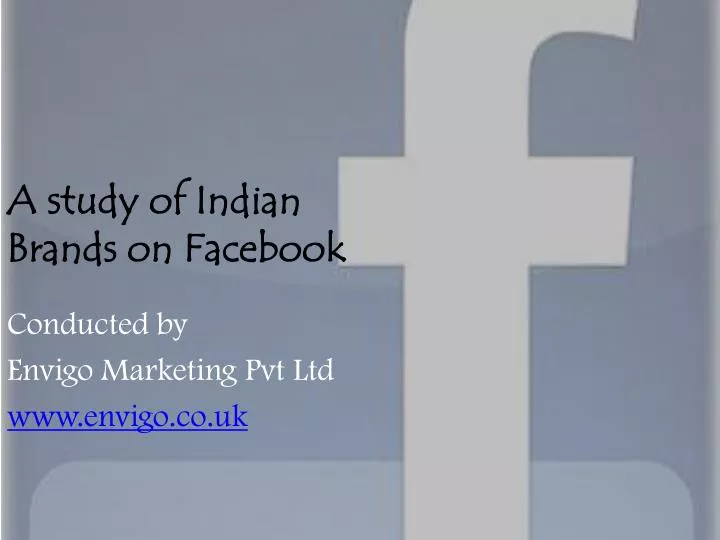 a study of indian brands on facebook