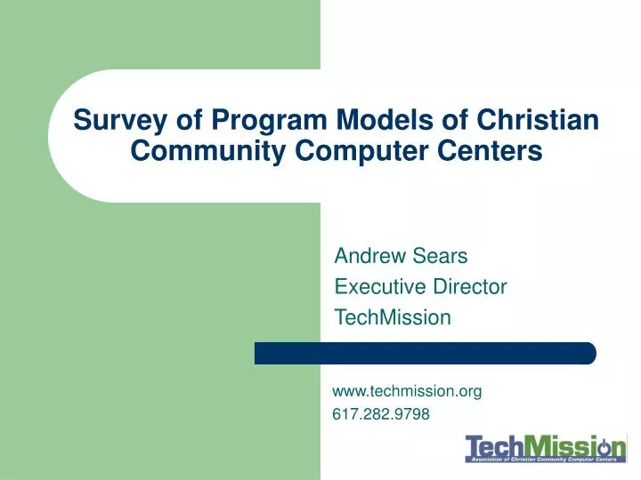 survey of program models of christian community computer centers
