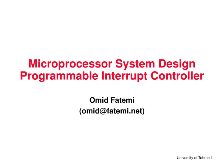 microprocessor system design programmable interrupt controller