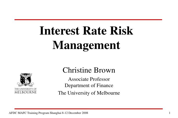 interest rate risk management