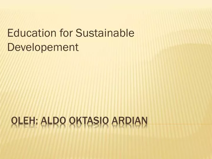 education for sustainable developement