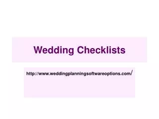 Wedding Checklists
