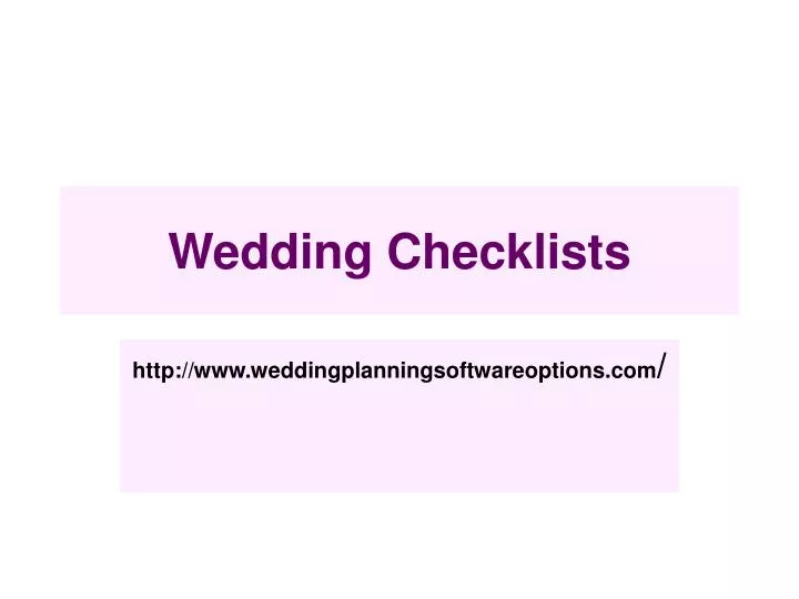 wedding checklists