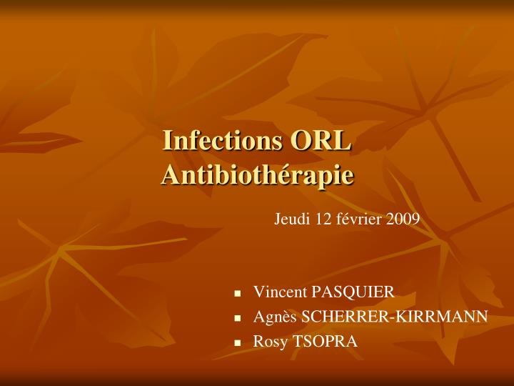 infections orl antibioth rapie