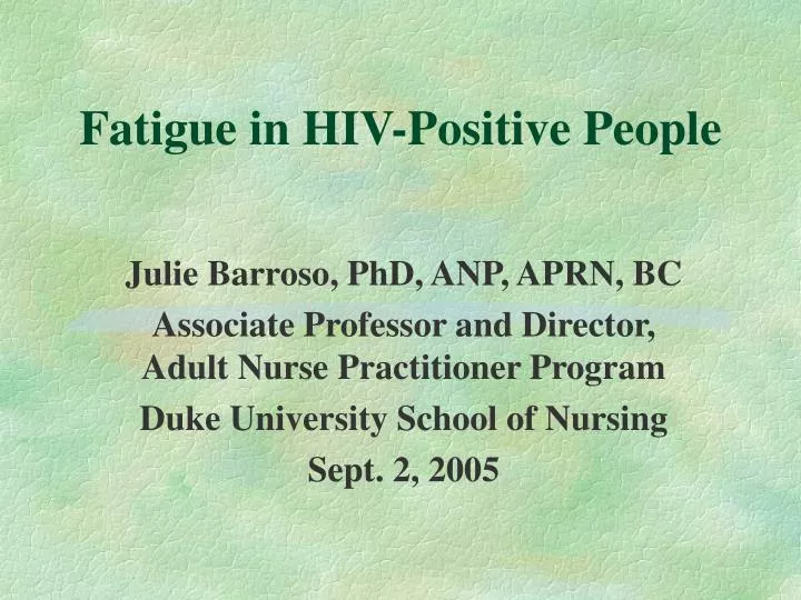 fatigue in hiv positive people