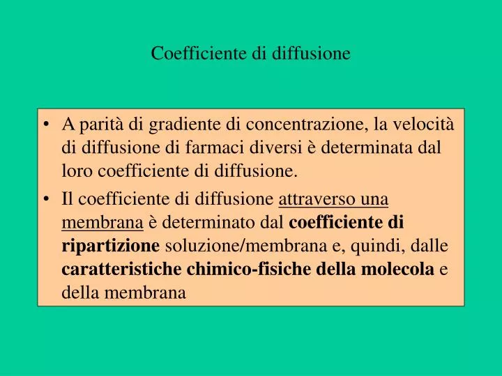 coefficiente di diffusione