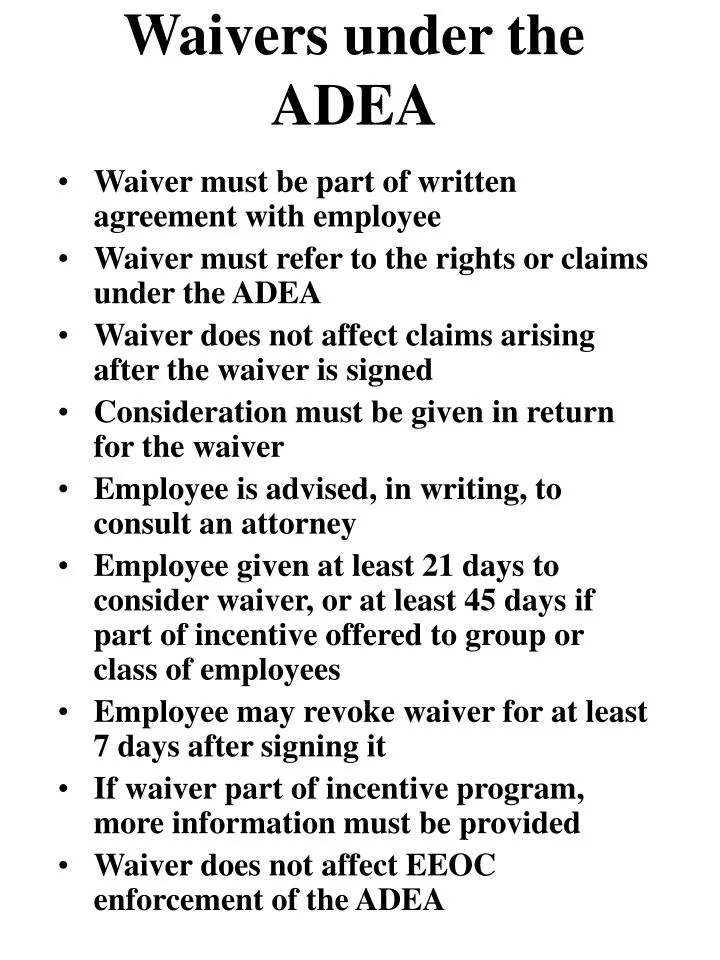 waivers under the adea