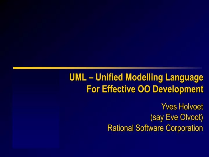 uml unified modelling language for effective oo development