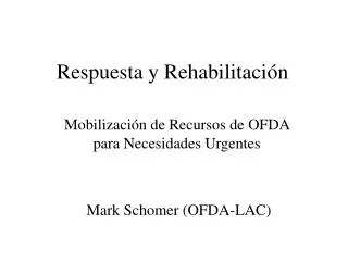 respuesta y rehabilitaci n