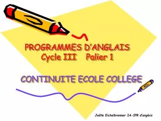 programmes d anglais cycle iii palier 1